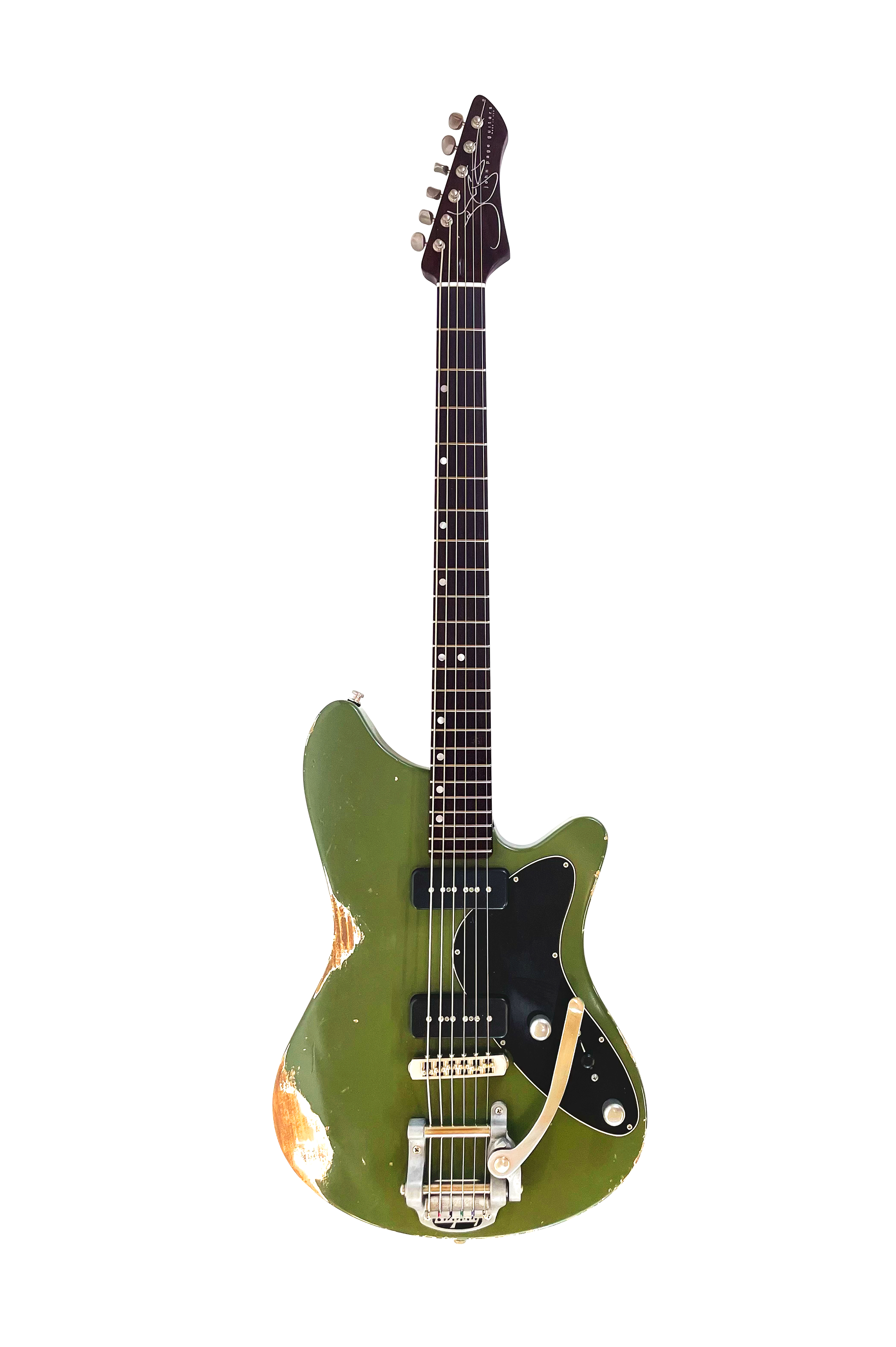 Noah Levine Signature DL Baritone heavy relic green John Page Guitars