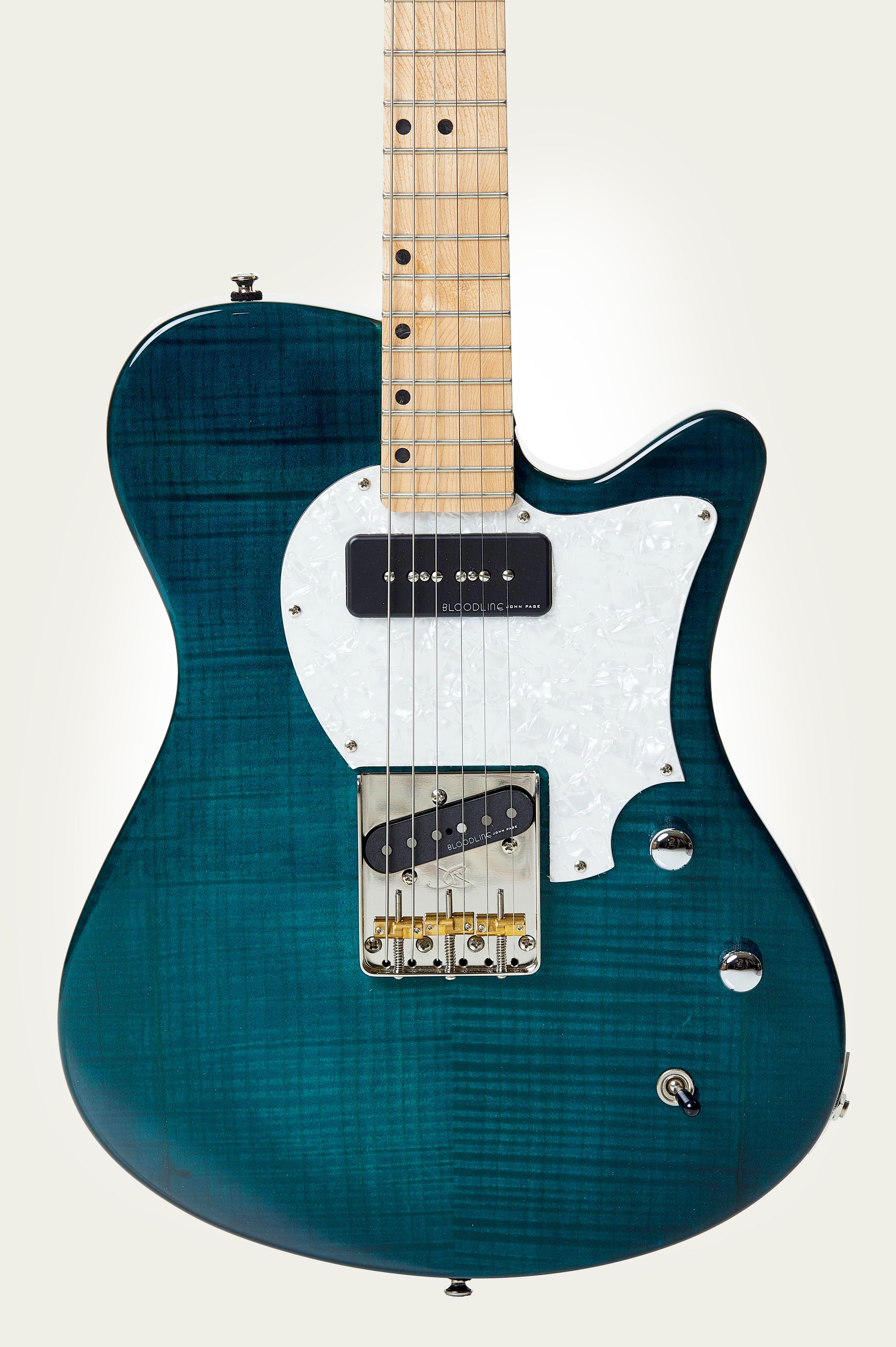 AJ Trans Aqua Mahogany closeup of front body.