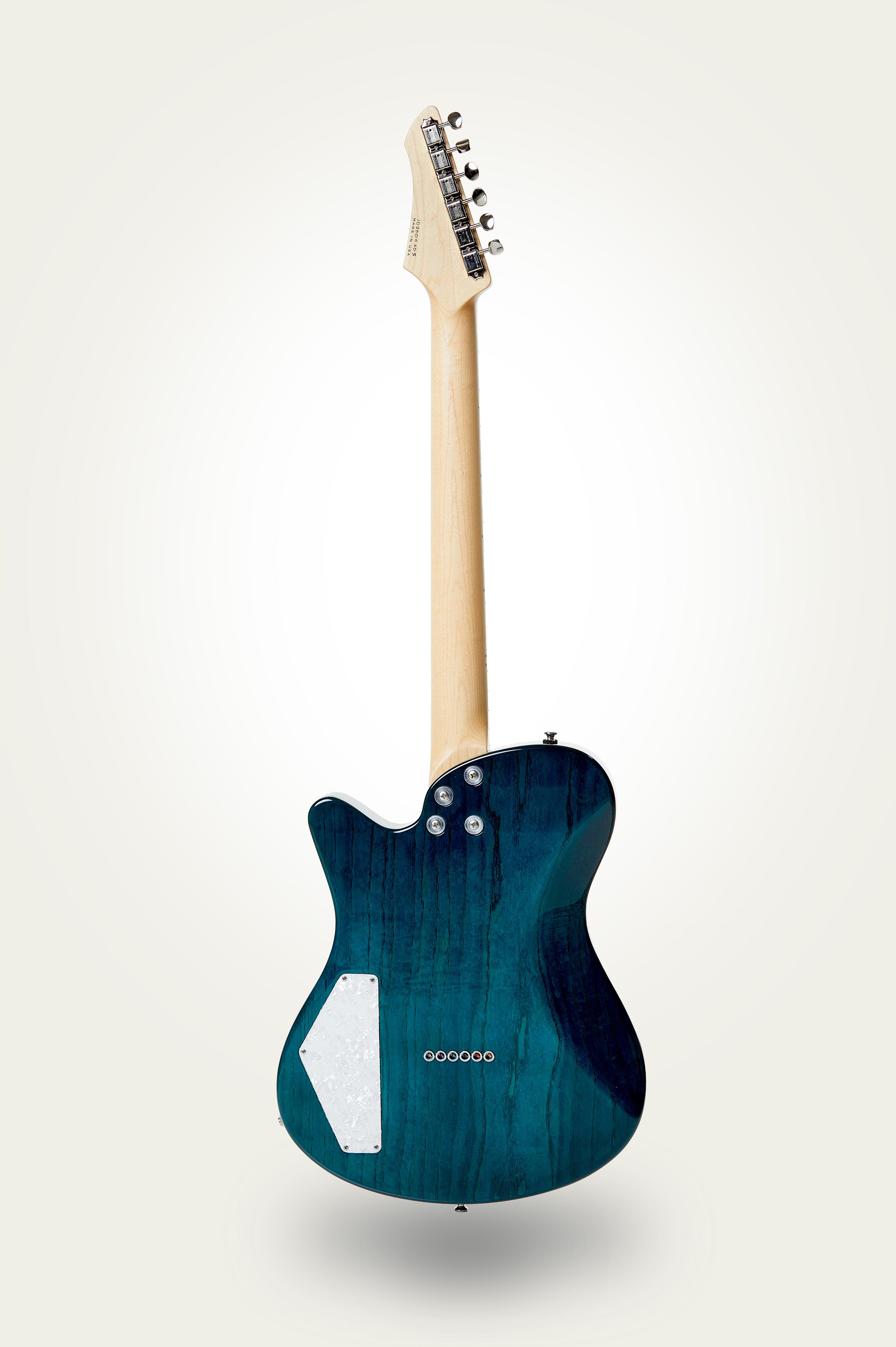 AJ Trans Aqua Mahogany back full view.