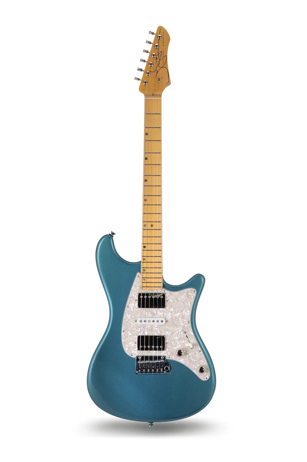 Ashburn in Pelham Blue - Matt Muehling Signature electric guitar, John Page Guitars, maple fretboard, full body front