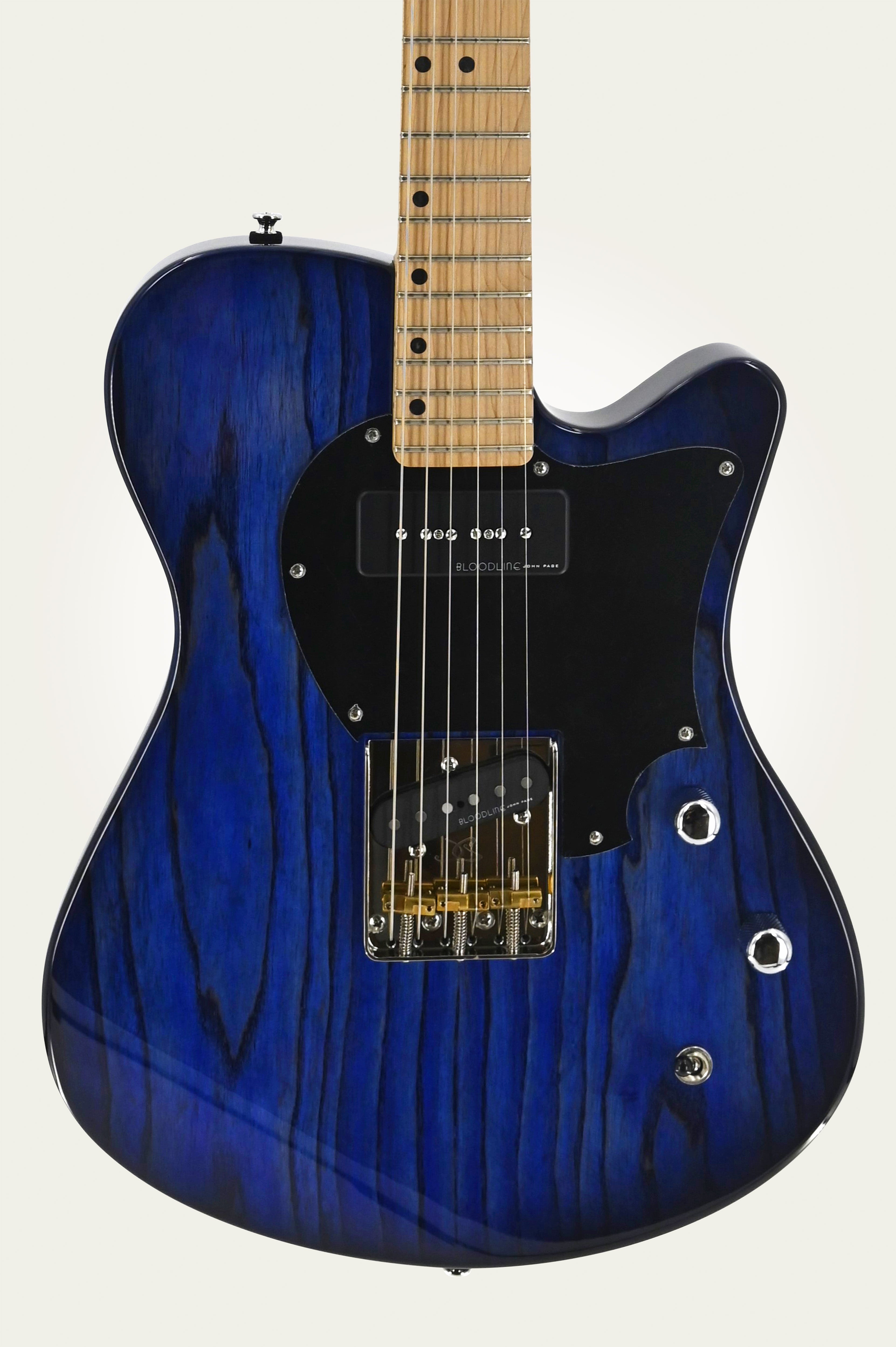 AJ Blue Burst front close up on body.